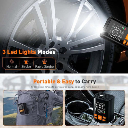 Multi-Function Tire Inflator 150PSI DC 12V Rechargeable Electric Air Compressor