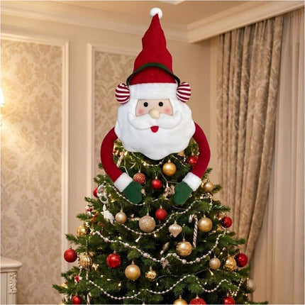 Christmas Tree Top Santa Claus Decoration Holiday Home Display