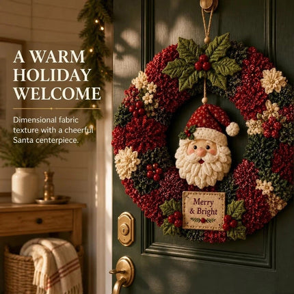 Handmade 3D Fabric Poke Wreath DIY Kit Christmas Wreath Making Set Craft Gift