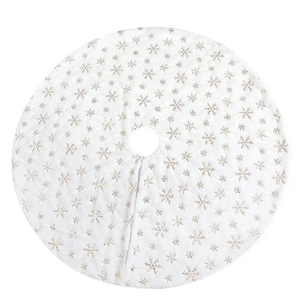 1.2/1.5m White Christmas Tree Skirt Base Faux Fur Xmas Floor Mat - Gold Splendid&Co.