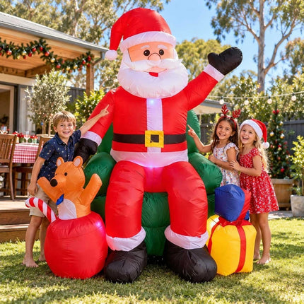 7.5FT Giant Inflatable Santa Claus Christmas Blow Up Outdoor Garden Decoration LED Light
