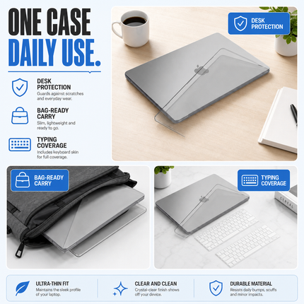 MacBook Air 13 Inch Grey Hard Shell Case With Keyboard Cover
