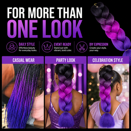 Synthetic Braiding Hair Gradient 62cm For DIY Braided Styles