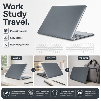 MacBook Air Case Black Hard Shell For 13 Inch Retina Touch ID