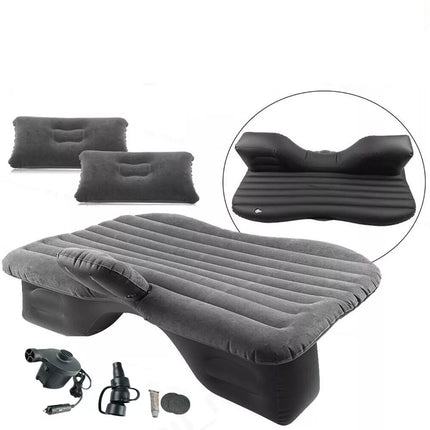 Portable Inflatable Car Back Seat Mattress Camping Travel Air Bed +Electric Pump