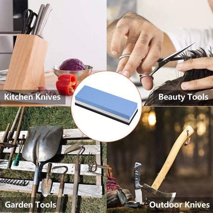 Dual Whetstone Cutter Sharpening Stone Grinding Knife Waterstone Kitchen Wet