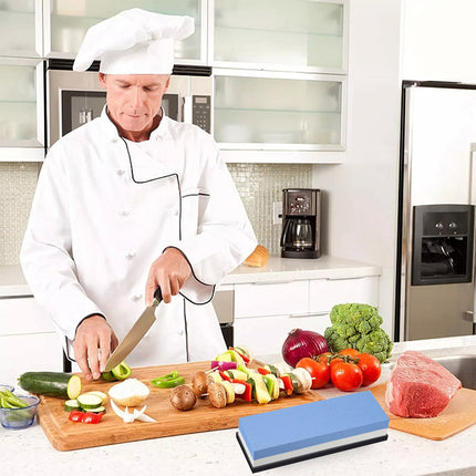 Dual Whetstone Cutter Sharpening Stone Grinding Knife Waterstone Kitchen Wet