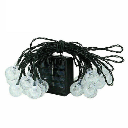 Solar Globe String LED Lights Bulb Waterproof Fairy Outdoor Festoon Garden Decor