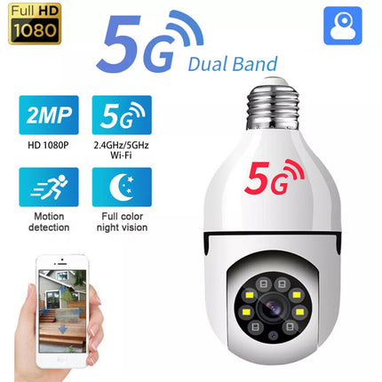 Wireless WiFi IP Camera Light Bulb Security Home Cam Waterproof 360° E27 Camera