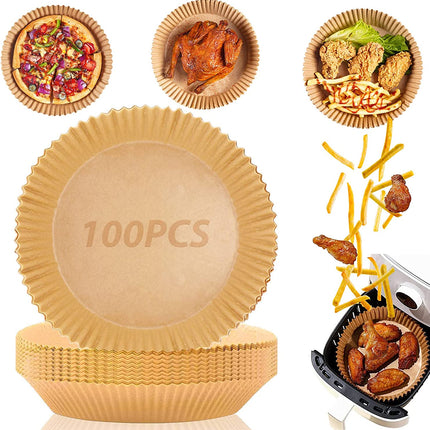 100pcs Air Fryer Disposable Paper Liner Non-Stick Baking Paper Brown Splendid&Co.