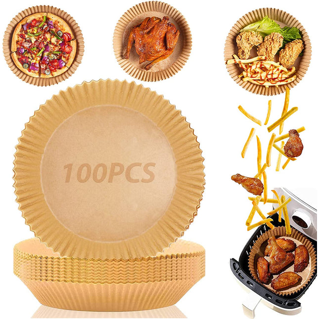 100pcs Air Fryer Disposable Paper Liner Non-Stick Baking Paper Brown Splendid&Co.