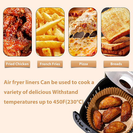 100pcs Air Fryer Disposable Paper Liner Non-Stick Baking Paper Brown Splendid&Co.