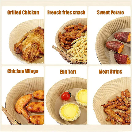 100pcs Air Fryer Disposable Paper Liner Non-Stick Baking Paper Brown Splendid&Co.