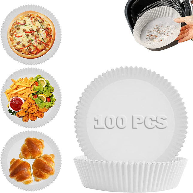 100pcs Air Fryer Disposable Paper Liner Non-Stick Baking Paper White Splendid&Co.
