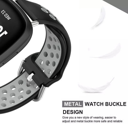 Black & Grey For Fitbit Versa 4 3 Sense 2 Watch Strap Replacement Silicone Wrist Band Bands