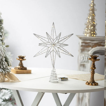 LED Christmas Tree Topper Star Xmas Tree Light Ornaments Party Tree Decor