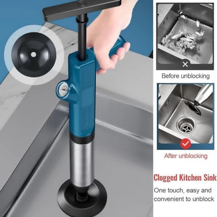 Pipe Plunger Drain Unblocker High Pressure Air Sewer Toilet Powerful Cleaner