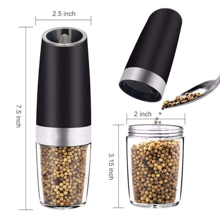 Twin Pack Electric Salt & Pepper Grinder Mills Shakers Silver