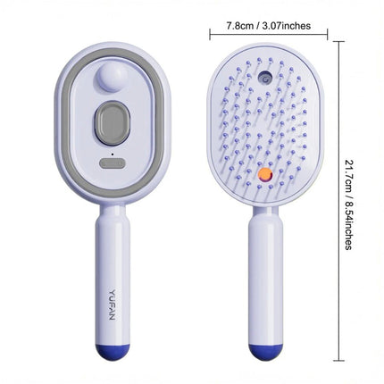 Purple Electric Scalp Massage Comb Red Light Hair Care Brush Rechargeable Head Massager