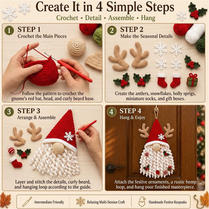 Santa Claus Christmas DIY Door Hanging Set Farmhouse Unfinished kit
