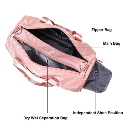 30L Gym Duffel Bags Large Travel Bag Waterproof Fitness Shoes Compartment Black