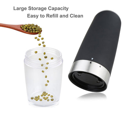 Twin Pack Electric Salt & Pepper Grinder Mills Shakers Silver
