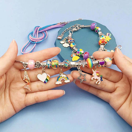Charm Bracelet Making Kit, Jewelry Arts and Crafts DIY Handmade Gift Set