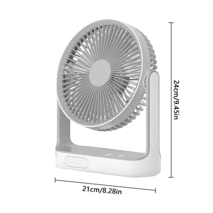 Solar Powered Cooling Fan Cooler Rechargeable Camping Fan with 2 Lights Bulbs