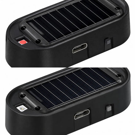 Solar Power Car LED Fake Dummy Alarm Warning Security Anti Theft Flashing Light