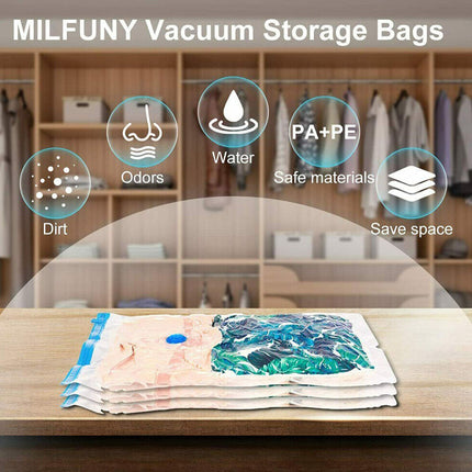 12X Vacuum Storage Bags Clothes Sealer Bags Space Saver Storage Seal Compressing Medium (50 x 70cm)