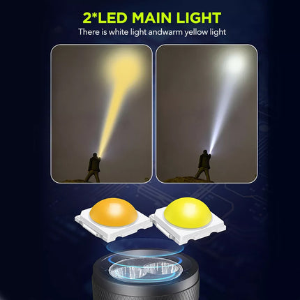 Scuba Diving Flashlight Rechargeable Dive Light Underwater Torch IPX8 Waterproof