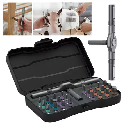24 In 1 Multi Bit Magnetic Screwdriver Set Upgrade Detachable T Ratchet Handle