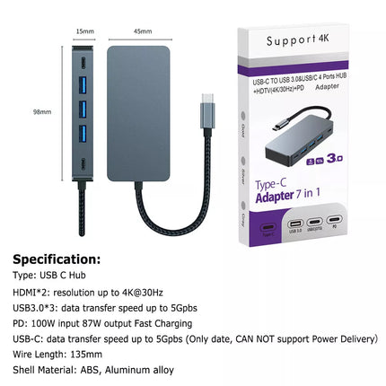 USB C Laptop Docking Station Dual Monitor HDMI USB C to Dual HDMI Adapter
