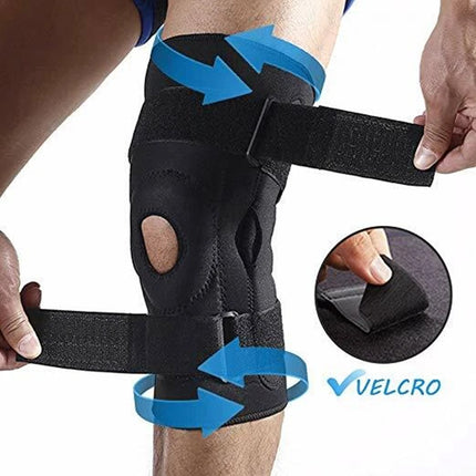 Adjustable Double Metal and Hinged Knee Brace Support Protection Arthritis Sport L