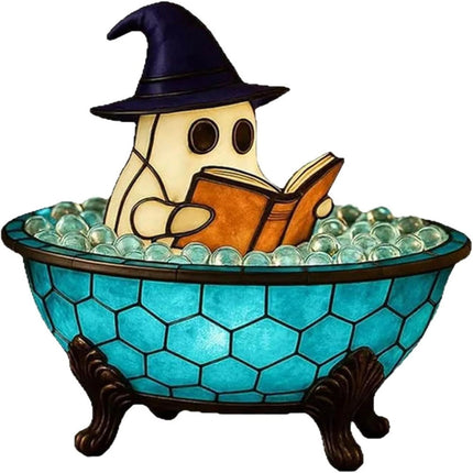 Cute Ghost Bubble Bath Lamp Light Up Ghost Halloween Table Decorations Shelf