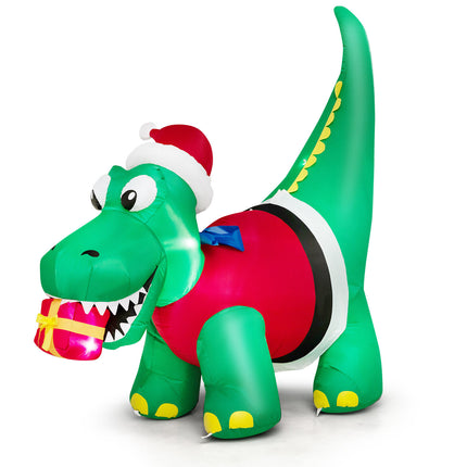 1.83M Christmas Inflatable Dinosaur Blow up Xmas Outdoor Decoration LED Lights