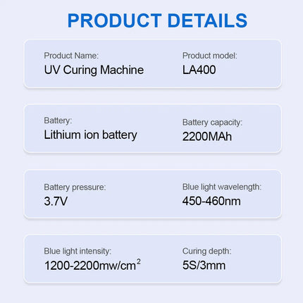 Rechargeable LED UV Dental Curing Light Cure Lamp Wireless Curing Machine Tool