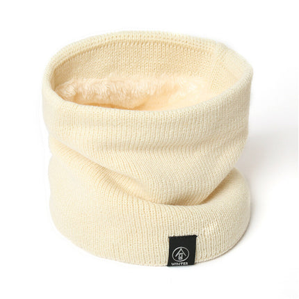 For Women Men Neck Warmer Tube Winter Knitted Scarf Thermal Warm Thicken Chunky Beige