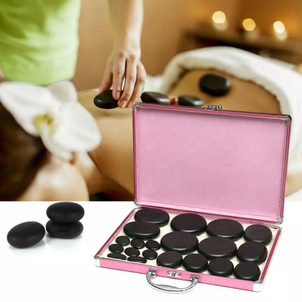 28Pcs SPA Heater Hot Massage Stone Basalt Stones Set Rock Massage Heating Box Kit