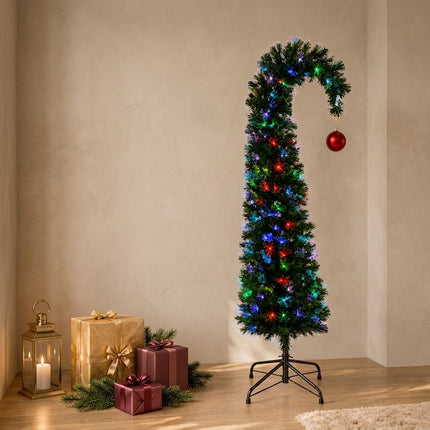 150cm Bent Top Fibre Optic Christmas Tree 32 Lighting Modes SAA AU Plug