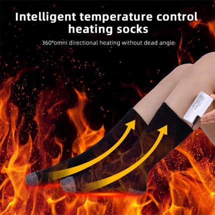 Winter Electric Heated Socks Boot Feet Warmer USB Rechargable Battery Warm Sock Grey