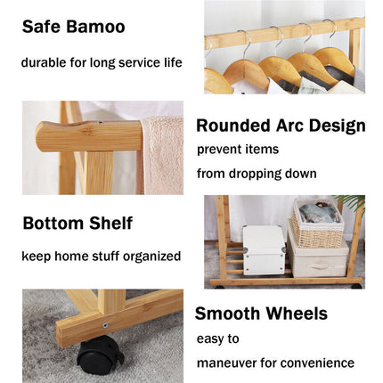 Heavy Duty Clothes Rail Double Layer Garment Hanging Display Stand Rack Wardrobe