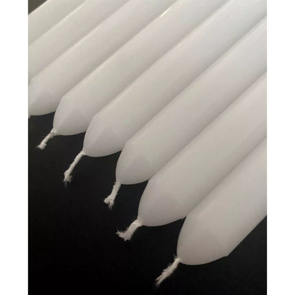 16pk Tapered Dinner Candles 25cm Tall White Unscented Taper Wedding Candle