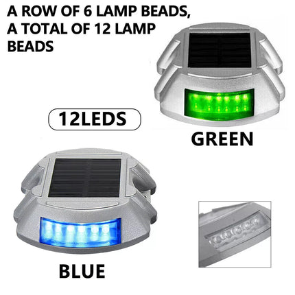 2X Solar Driveway Lights Deck Pathway Lights Solar Dock LED Light Safety Light Blue