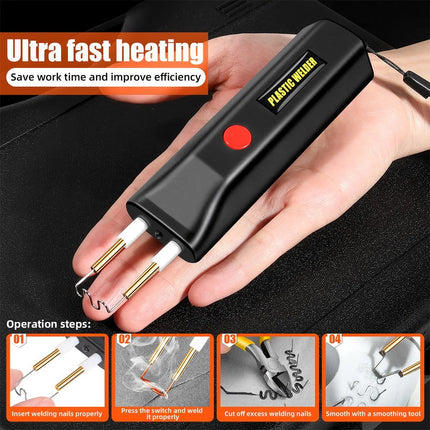 Hot Stapler Gun Plastic Welder Repair Car Bumper Welding Machine with 200 Staple Black