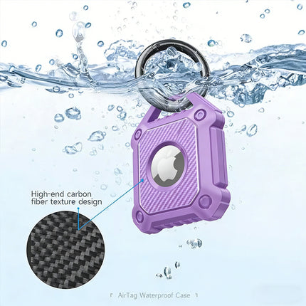 Purple Apple AirTag Protective Case Waterproof TPU Cover Air Tag Tracker Loop Holder