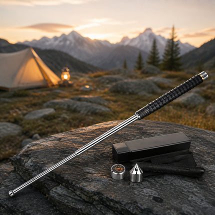 26-Inch Telescopic Hiking Walking Pole Compact Alloy Steel Outdoor Trekking Pole