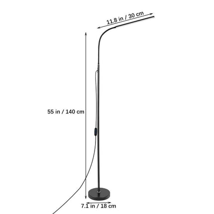 LED Floor Lamp Gooseneck 360 Adjustable Reading Standing Lamp For Office Bedroom