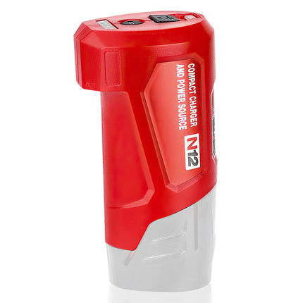 USB Power Source Charger Adaptor For Milwaukee 48-59-1201 M12 Li-Ion Battery