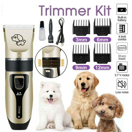 Cat Dog Pet Clippers Hair Electric Clipper Grooming Trimmer Shaver Cordless Kit